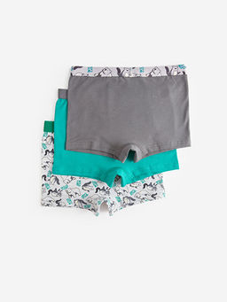 Bask?l? Pamuklu Erkek ?ocuk Boxer 3l? - Waikiki фото 2