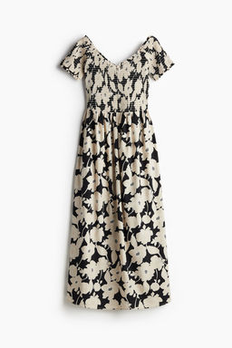 Vestido off-the-shoulder con cuerpo nido de abeja - H&m фото 6