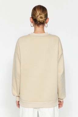 Tas Varak Bask?l? Kal?n Ici Polarl? Bisiklet Yaka Oversize Orme Sweatshirt TWOAW24SW00132 - Trendyolmilla фото 6