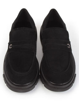 01-C1819-2 BLACK Ботинки демисезонные женские (натуральная замша)