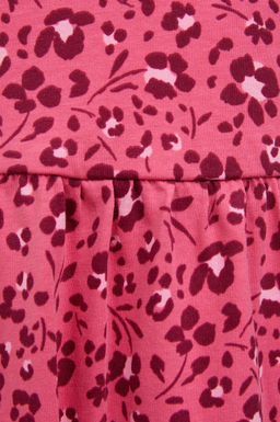 K_z _ocuk Pembe Bisiklet Yaka Elbise