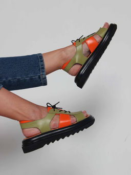 Босоножки 2029.2525bl. Авокадо оранжевый