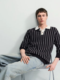 Джемпер с отложным воротником в полоску / Zarina