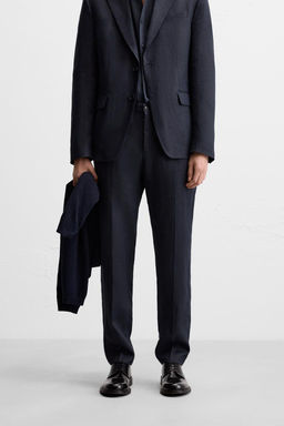 100% LINEN SUIT TROUSERS - Zara фото 9