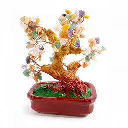 Дерево счастья MIX натуральные камни 19см-14см