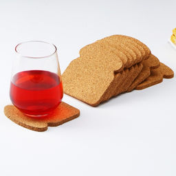 Набор подставок под горячее Доляна «Хлеб», под кружку, пробка,10 шт., 10×10 см