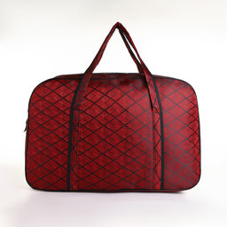 Сумка дорожная на молнии, наружный карман, длинный ремень, цвет бордовый - Simaland фото 3