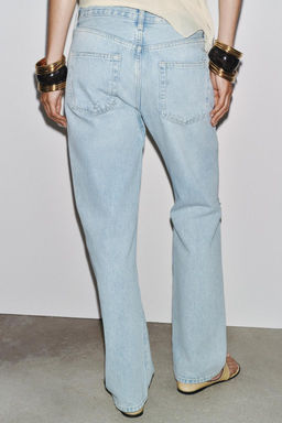 ZW COLLECTION STRAIGHT MID-WAIST JEANS - Zara фото 3