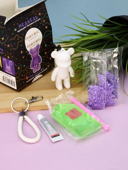 Алмазная мозаика на брелоке Draw Me! Purple bear, (4.5*3.5*8 см)