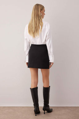 Siyah Cift Kemer Detayl? A-line/Can Ac?lan Esnek Orme Etek TWOAW26ET00115 - Trendyolmilla фото 8