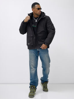 Куртка спортивная мужская зимняя с капюшоном черного цвета 2333Ch - Wonderrman фото 12