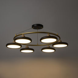 Люстра «Моника» 6 LED 144 Вт 3000-6000К черно-золотой 78×78×100 см