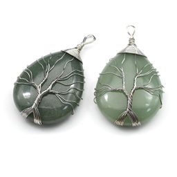 Кулон Дерево на капле 30*42мм с кварцом