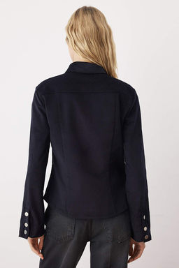 Lacivert Fitilli Kadife Dugmeli Fitted Ceket TWOAW26CE00053 - Trendyolmilla фото 5