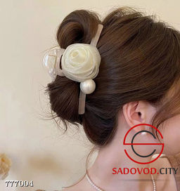 Заколка-краб с цветком и с жемчугом - Bruno фото 6