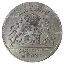 Монета 1 пфенниг 1859 года Германские государства  Нассау