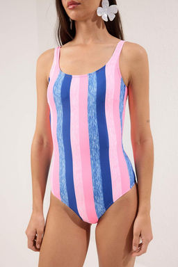 Trendyolmilla Cizgili U Yaka Regular Ask?l? Mayo TBESS25MA00126 фото 3