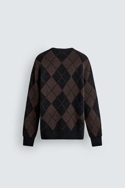 WOOL BLEND ARGYLE JACQUARD JUMPER