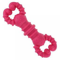 Игрушка для собаки "Рак" 12х4,5х2,5см, полипропилен, фактурная, цвета микс (темно-розовый, синий, зеленый, ярко-оранжевый), "Пэт тойс (Pet toys)" (Китай)