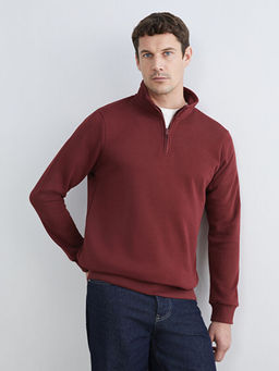 Dik Yaka Uzun Kollu Erkek Kal?n Sweatshirt