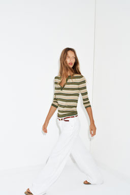 JERSEY PUNTO RAYAS / crudo/kaki - Zara фото 4