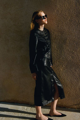 Falda de tubo en tejido revestido - H&m фото 3