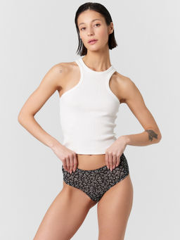 Цена за 2 штуки! Трусы женские шорты черные с листиками листики на черном 412539