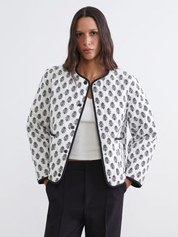 Bisiklet Yaka Desenli Kad?n Mont