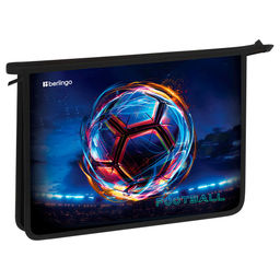 Папка для тетрадей А4, молния сверху Berlingo "Cyber football" (BR-PP-A40503) пластик