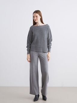 Kay?k Yaka Oversize Kad?n Triko Kazak