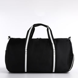 Сумка дорожная на молнии, наружный карман, отделение для обуви, длинный ремень, цвет чёрный - Simaland фото 3