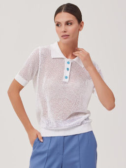 Поло женское 12421-52003 white - Eleganzza фото 2