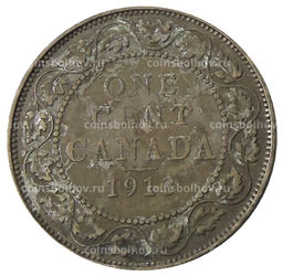 Монета 1 цент 1913 года Канада