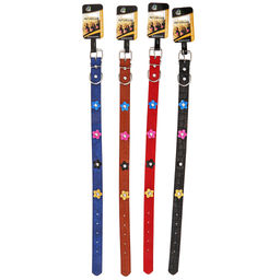 Пэт тойс (Pet toys) Ошейник для собаки Цветы 2,4х51см, металлическая застежка, под кожу, с декором, на картоне, цвета в ассортименте: красный, синий, черный, коричневый (Китай) фото 5
