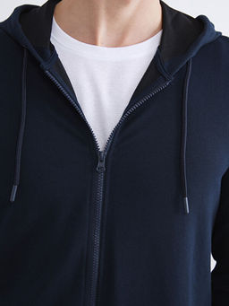 Kap??onlu Basic Erkek Fermuarl? Sweatshirt