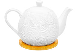 Чайник 900 мл 21,5*13,5*14,5 см Розы на деревянной подставке - Elan gallery фото 5