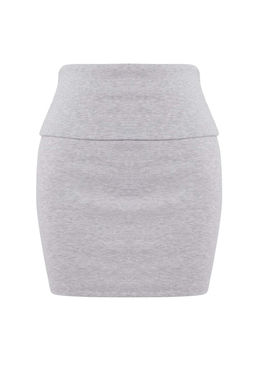 Gri Melanj Sortlu Normal Bel Mini Pamuk Ribana Orme Etek TWOSS26ET00076