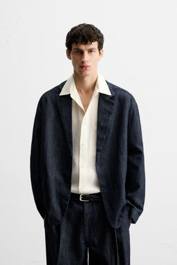 RELAXED FIT DENIM BLAZER - Zara фото 2