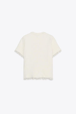 KNIT JACKET WITH TIES AND FRAYED TRIMS - Zara фото 4