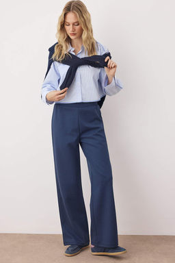 Lacivert More Sustainable Normal Bel Wide Leg Esnek Orme Pantolon TWOAW26PL00103