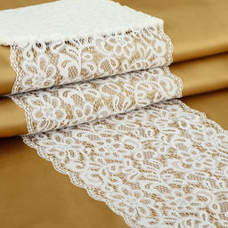 Кружевная эластичная ткань, 220 мм, 2.7±0.5 м, белая