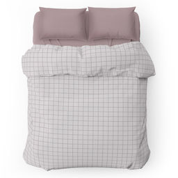 Пододеяльник на кнопках Евро Макси Таттерсол, серый 240х215см, поплин Комфорт 115г/м2, хлопок 100%, упаковка классическая ПВХ 28х41см, Домашняя мода (Россия)