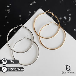 Серьги-кольца Классика d=5 см, цвет МИКС