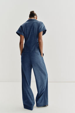 CAMISA ENTALLADA DRAPEADA / Azul - Zara фото 5