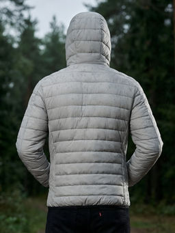 Куртка мужская стёганая с капюшоном с графеновой подкладкой бежевого цвета 9625_1B - Valianly фото 5