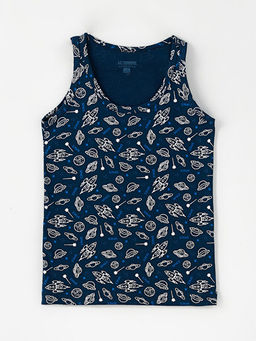 Bisiklet Yaka Bask?l? Pamuklu Erkek ?ocuk Atlet 2li - Waikiki фото 3