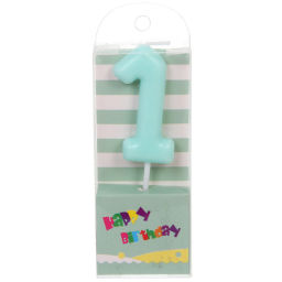 Цена за 10 шт. Свеча для торта Цифра Праздник "1" 9 см