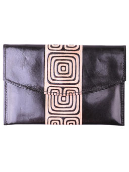 Кошелек кожа ручной принт № 180/77