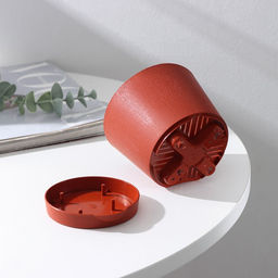 Цена за 3 шт. Горшок для цветов с прикорневым поливом «Альянс», 0.4 л, d=10 см, h=8.5 см, пластиковый, цвет терракот