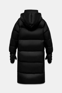 WATER-REPELLENT LONG DOWN PUFFER JACKET WITH HOODIE AND GLOVES - Zara фото 17